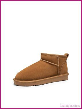 Suede Ankle Winter Mini Boots Faux Fur Lined Women